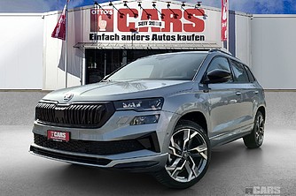 SKODA, Karoq 1.5 TSI SportLine DSG, Smokey Diamond-silber met., Geländewagen/SUV, Mech.-Aut. 7-Gang, 150 PS